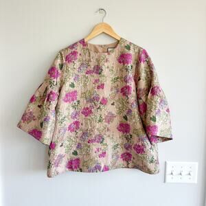 Tuckernuck Floral Pink and Green Blouse